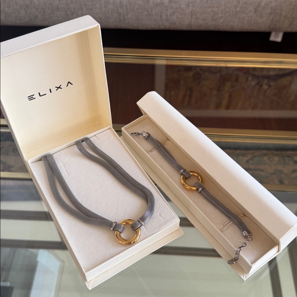 Elegant Silver and Gold Bracelet Set